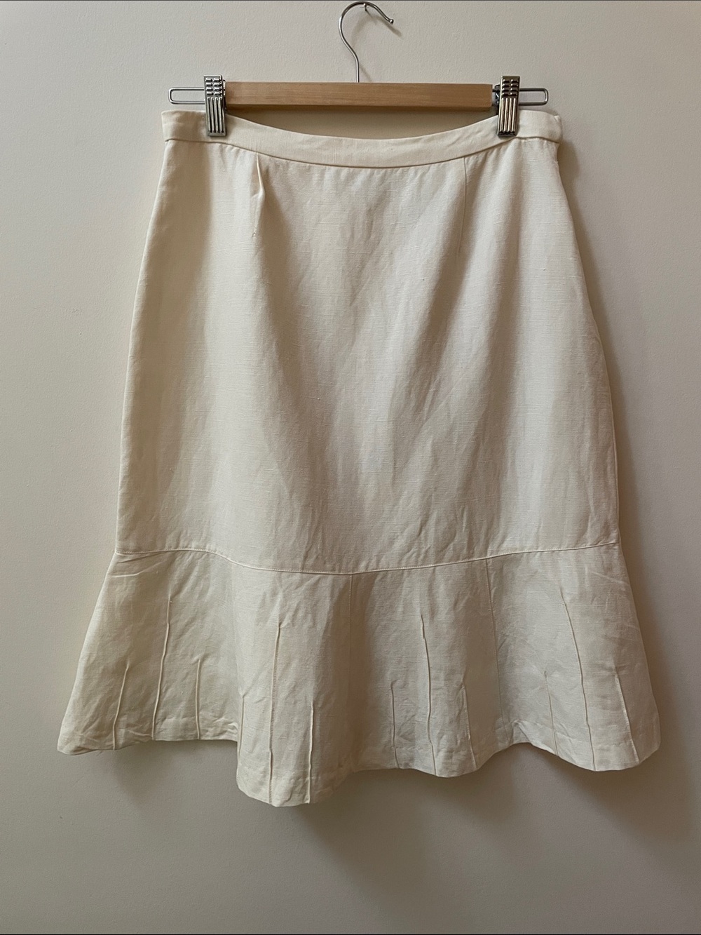 Susan Bristol Linen Blend Peplum Flounce Skirt